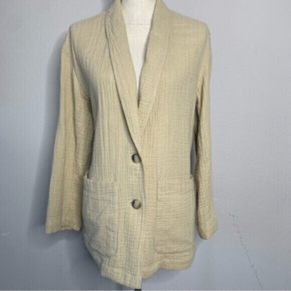 Madewell Tan Oversized Lightspun Dorset Single Breasted Blazer - Picture 8 of 12